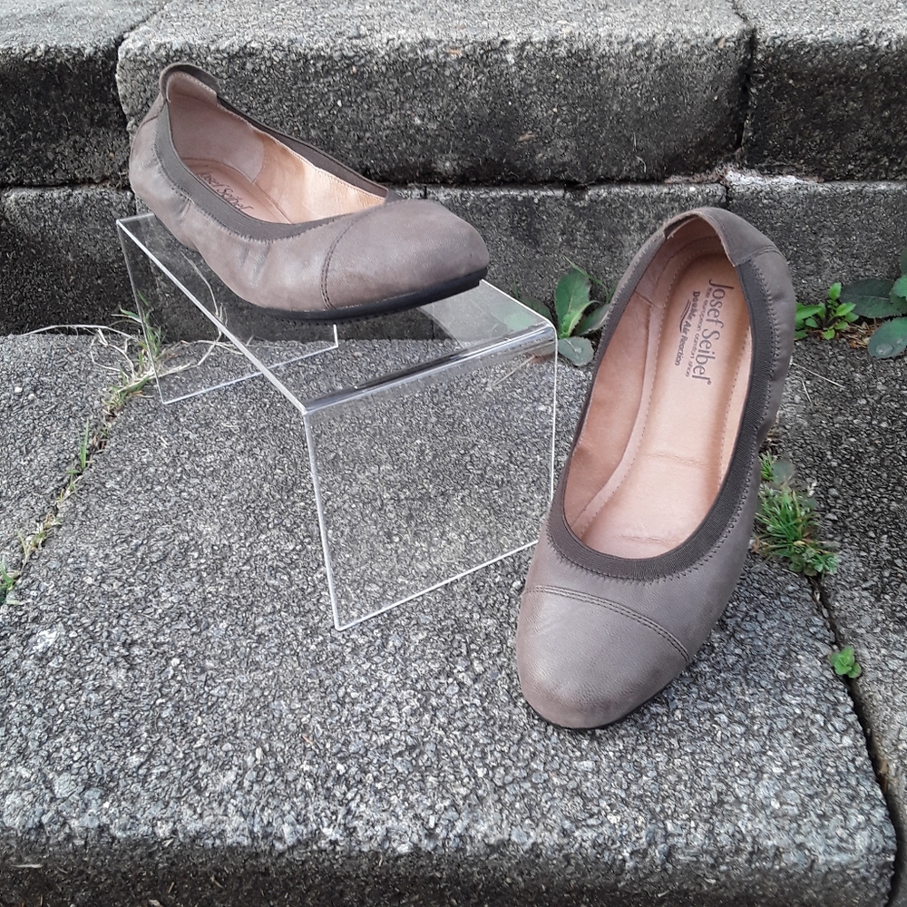 Josef Seibel Brown Leather Ballet Flats Size 8.5